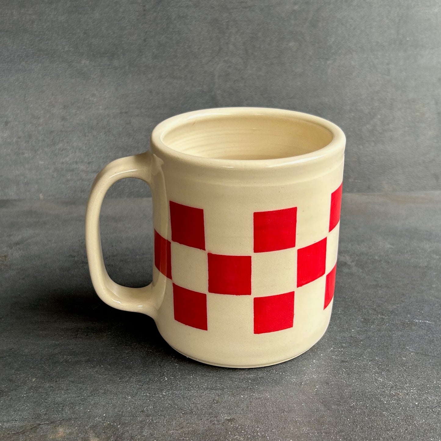 Checkerboard Mug - Red / White