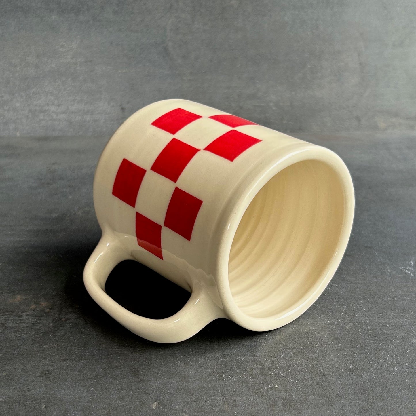 Checkerboard Mug - Red / White