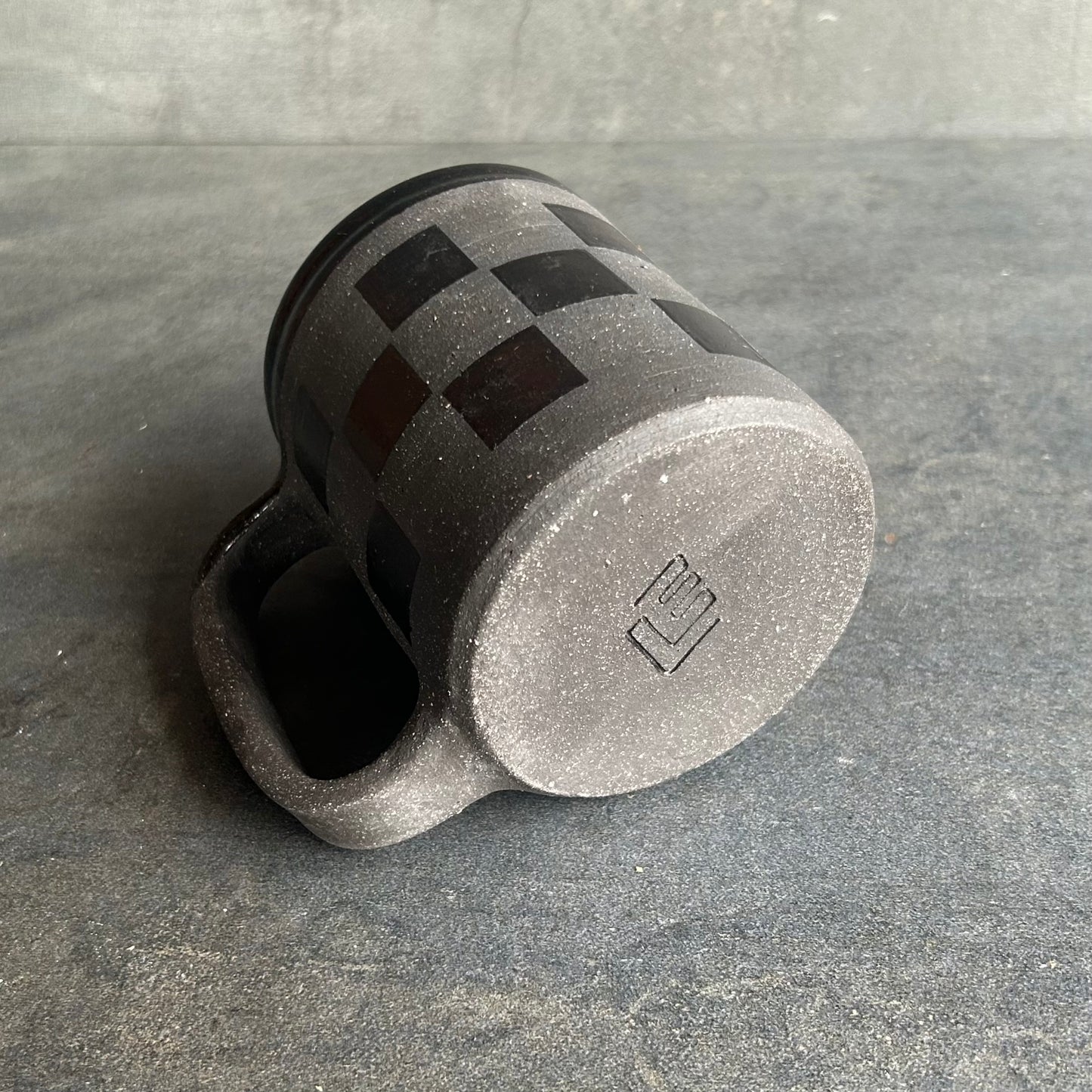 Checkerboard Mug - Matte Black / Black