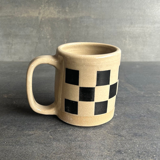 Checkerboard Mug - Sand / Black