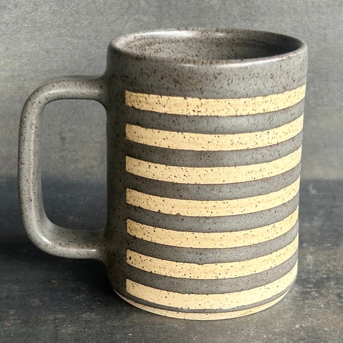 Stripes Mug -Gray / Speckle White