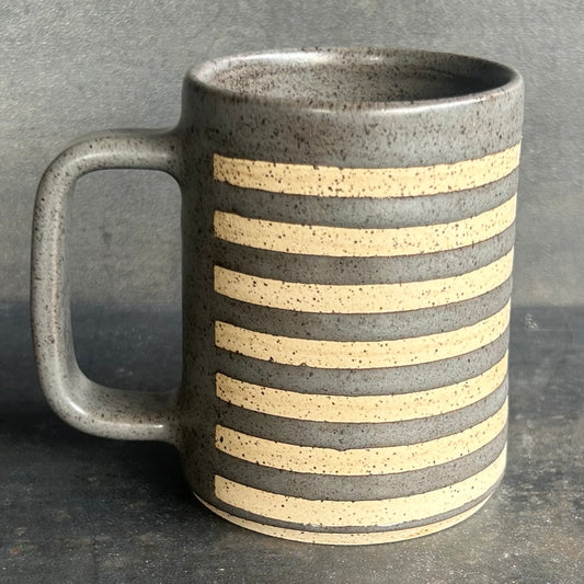 Stripes Mug -Gray / Speckle White