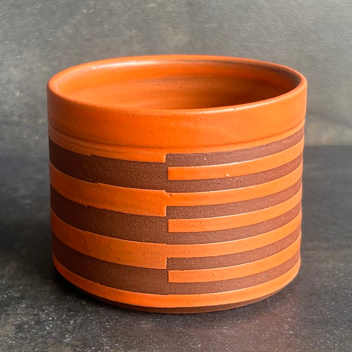 4oz. Stripe Cortada Cup - Orange / Rust